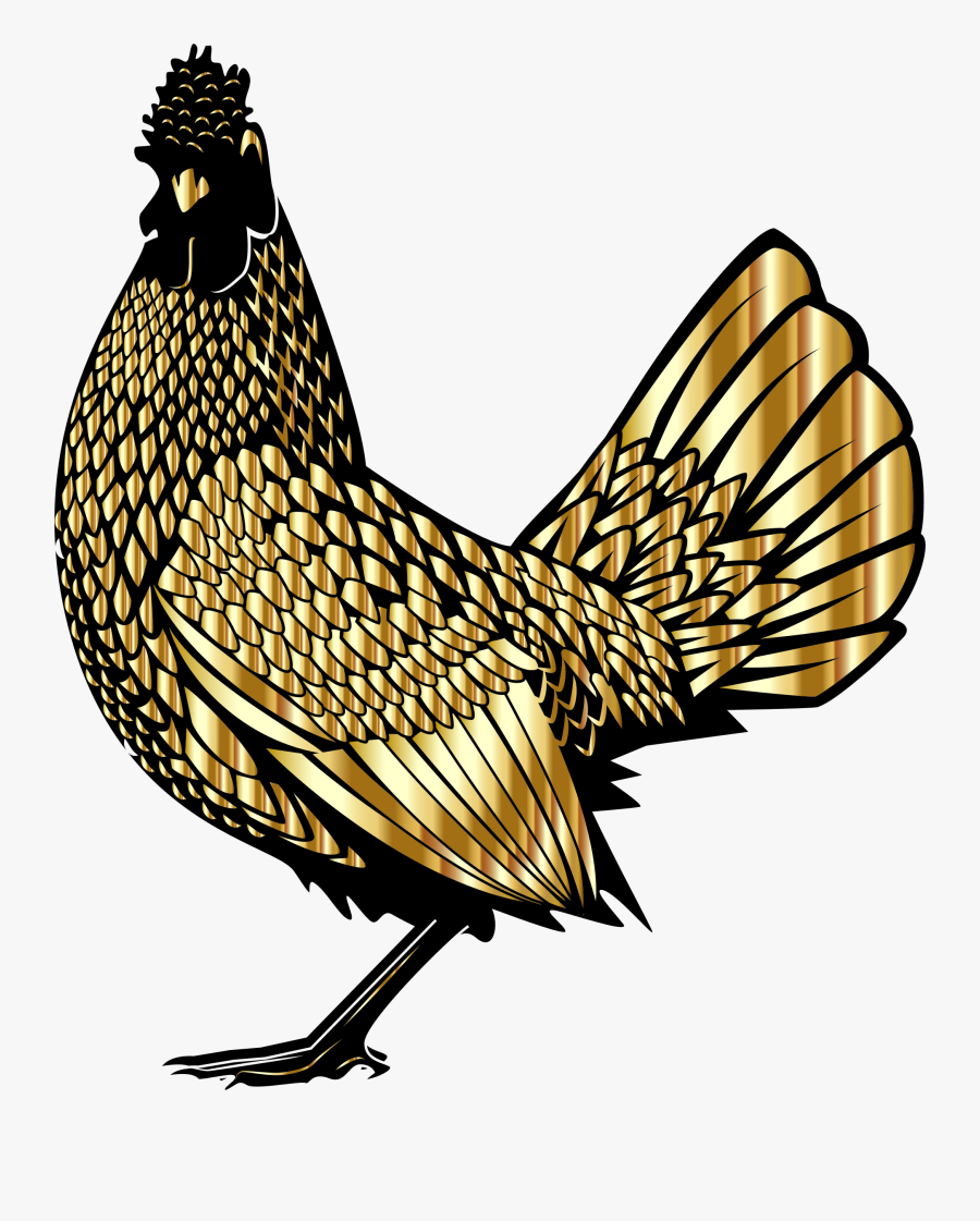 Fowl,fauna,wing - Gold Rooster Png, Transparent Clipart