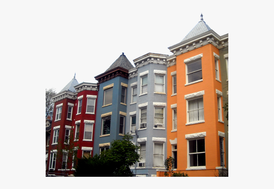 Transparent Row Of Houses Clipart - Exterior Paint Row Houses Dc, Transparent Clipart