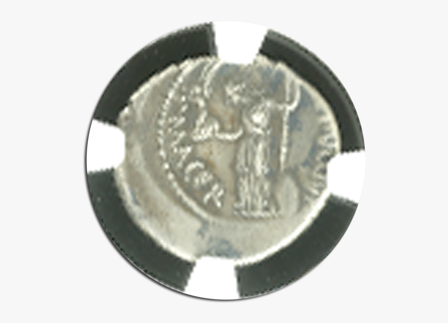 Roman Imperatorial Julius Caesar Denarius Ngc Xf Str - Emblem, Transparent Clipart