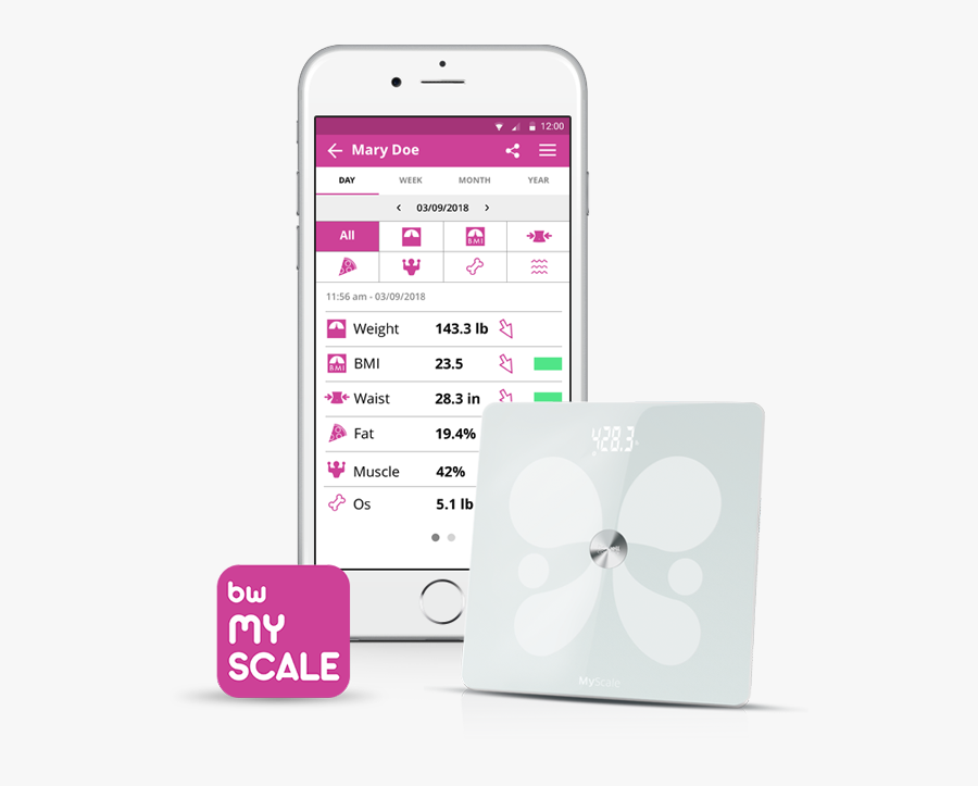 Body Composition Scale Bewellconnect Myscale Analyzer - Iphone, Transparent Clipart