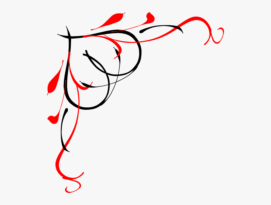 Vines Clipart Hand Drawn - Border Design Blue And Pink, Transparent Clipart