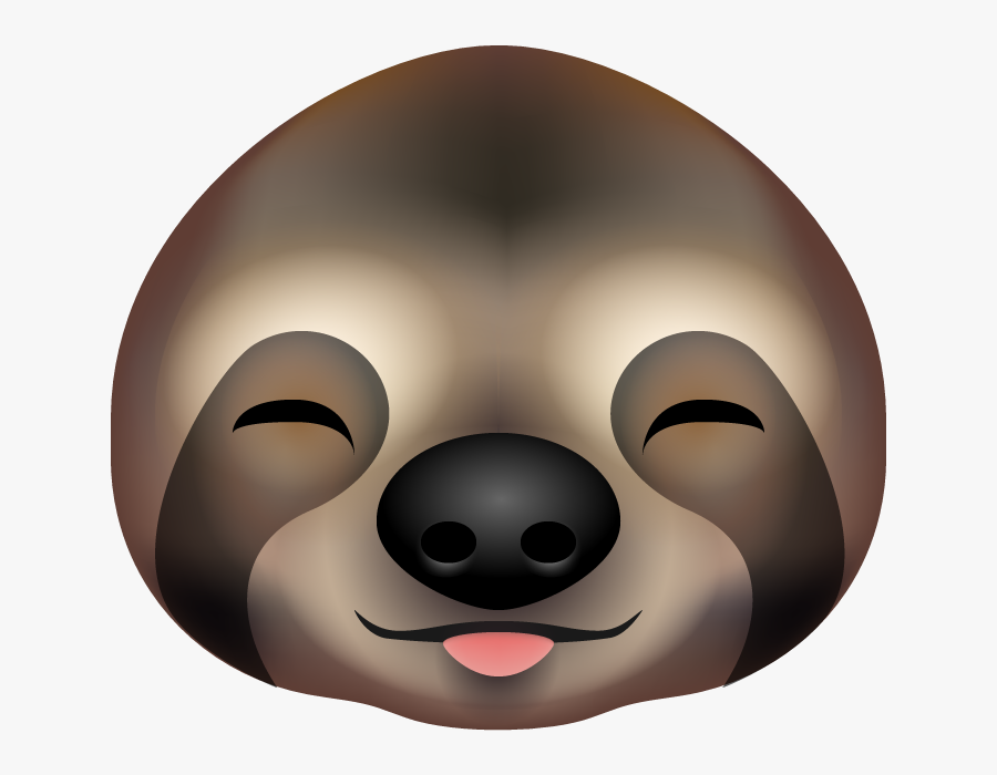 Sloth Head Emoji Asleep3 Big - Cartoon, Transparent Clipart