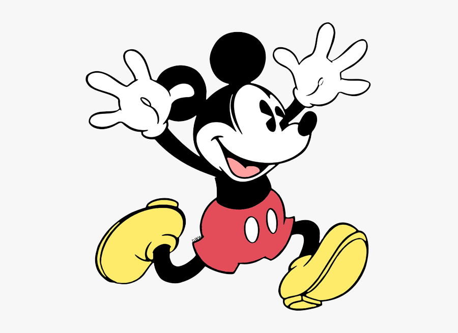 Old Mickey Mouse Running, Transparent Clipart