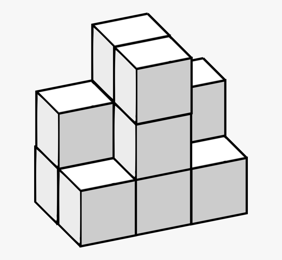 Cube Three-dimensional Space Symmetry Line Art - 3d Dimensional Rubik's Cube, Transparent Clipart