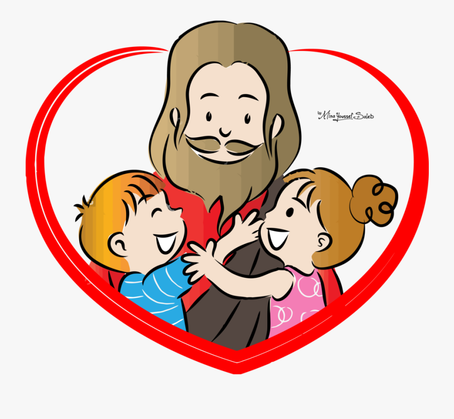 Jesus Vector96 By Minayoussefsaleb - Vector Jesus And Kids, Transparent Clipart