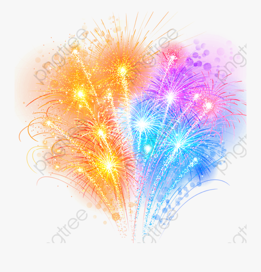 Transparent New Years Clipart - Colorful Fire Works Png, Transparent Clipart