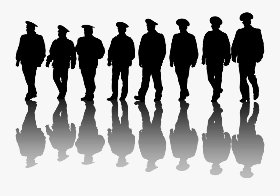 Police Force Silhouette, Transparent Clipart