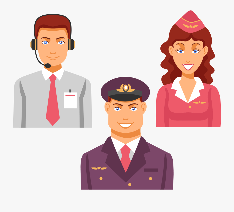 Transparent Flight Attendant Serving Clipart - Male Flight Attendant Png, Transparent Clipart