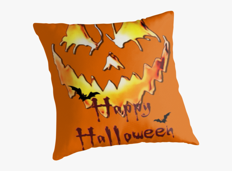 Transparent Jack O Lantern Clipart Black And White - Cushion, Transparent Clipart