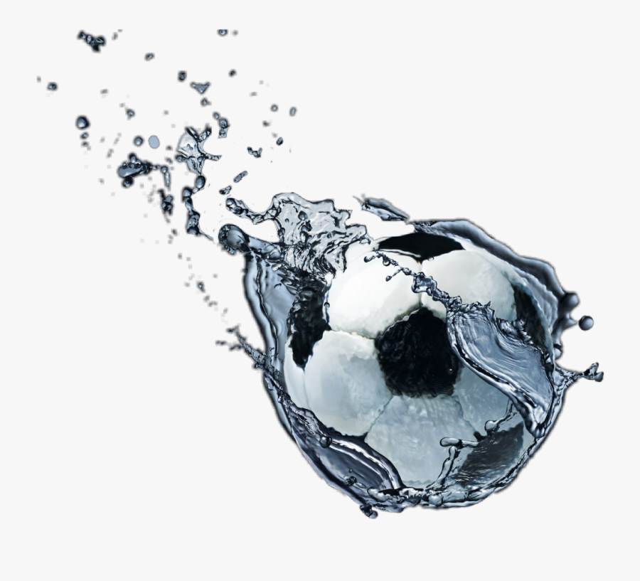Transparent Water Splash Clipart Black And White - Soccer Ball In Water, Transparent Clipart