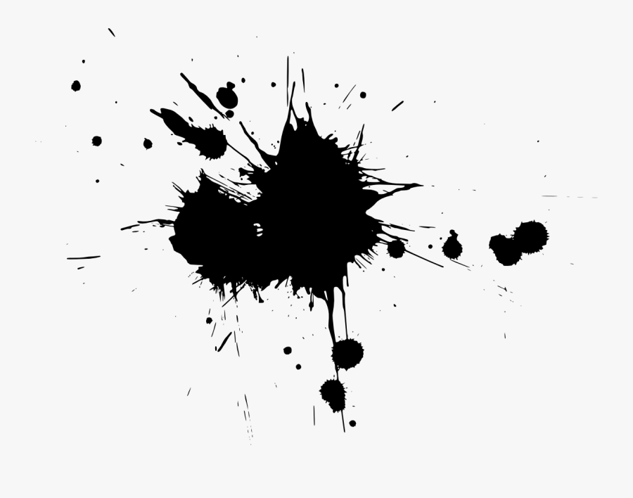 Transparent Png Paint Splatter - Paint Splatter Black And White, Transparent Clipart