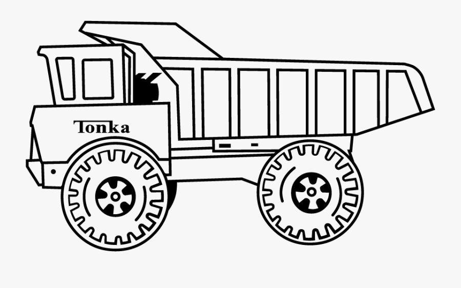 Railroad Car Clipart , Png Download - Tonka Truck Black And White, Transparent Clipart