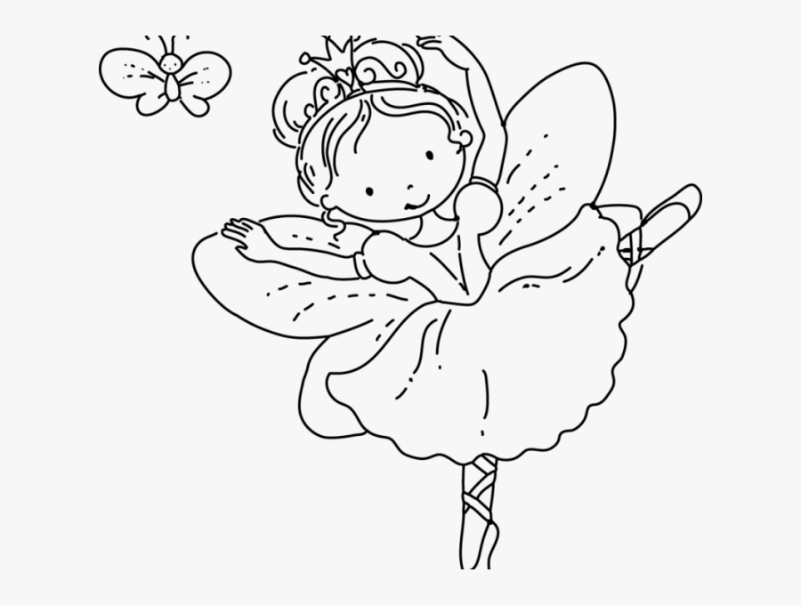 Perfect Fairy Princess Coloring Pages Colouring Modest - Coloring Page Fairy Princess, Transparent Clipart