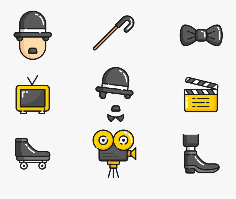 Vector Charlie Chaplin Icon, Transparent Clipart