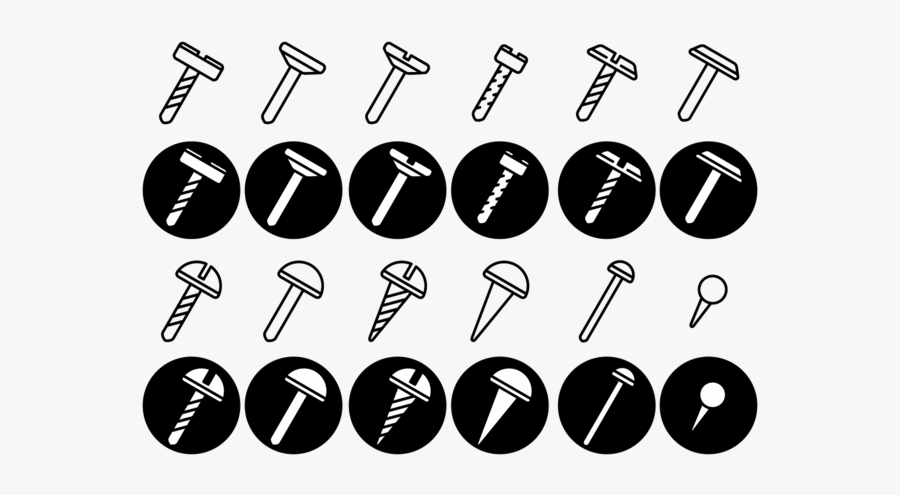 Screws / Nuts / Nail Vector Icon - Screw, Transparent Clipart