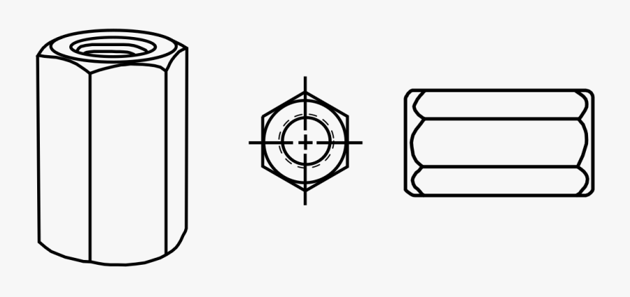 Coupler Nut Sketch, Transparent Clipart