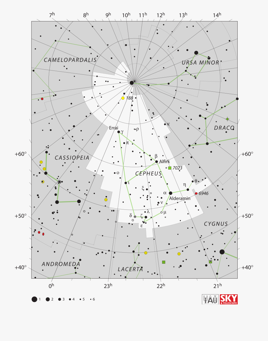Clip Art Sky Chart Of The - Cepheus Star Chart, Transparent Clipart