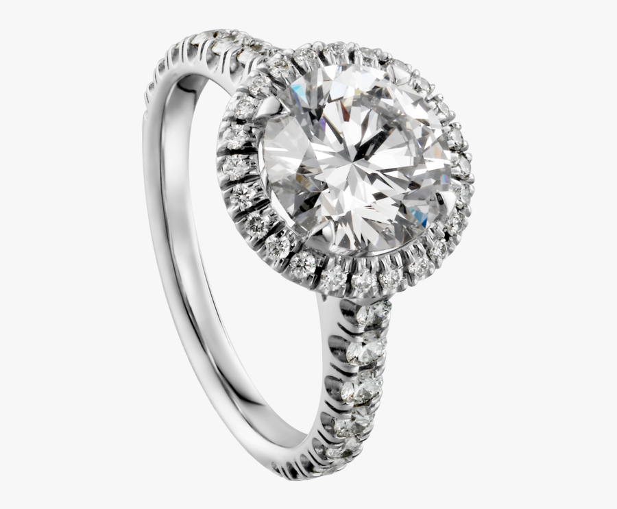 Ring With White Diamond Png Clipart - 20 Melhores Ideias Anel Solitario Ouro, Transparent Clipart