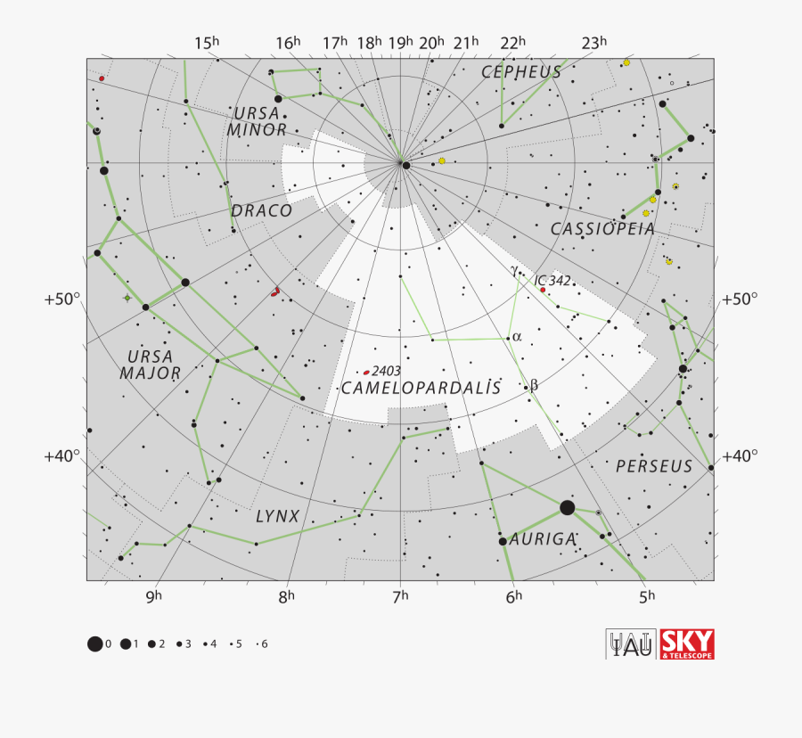 Clip Art Wikipedia - Northern Circumpolar Constellation Sky Chart, Transparent Clipart