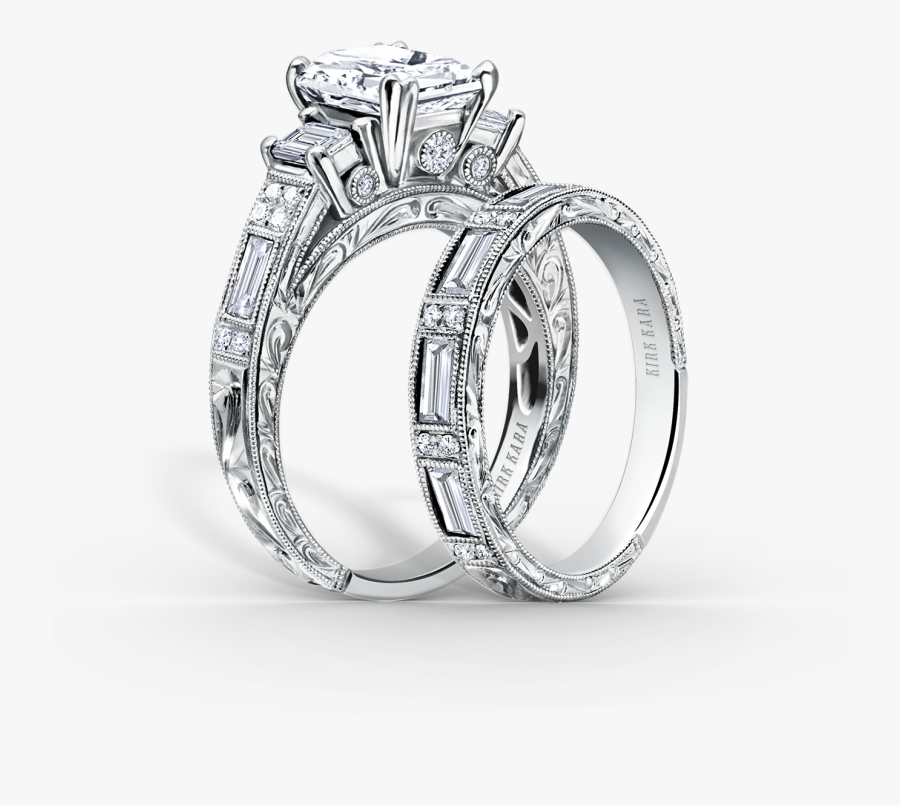 Clip Art Pictures Of Engagement Rings On Hands - Emerald Cut Sapphire Wedding Rings, Transparent Clipart