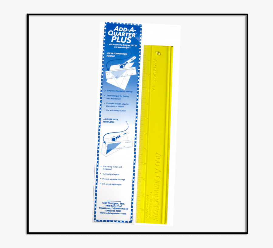 Add A Quarter Plus 12 Inch Ruler Cm12plus - Cm Designs Add A-quarter Ruler, Transparent Clipart