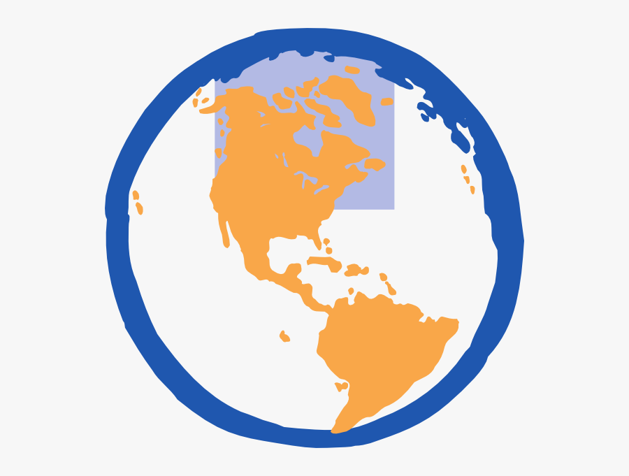 Transparent Wireframe Globe Png - Western Hemisphere Clip Art, Transparent Clipart