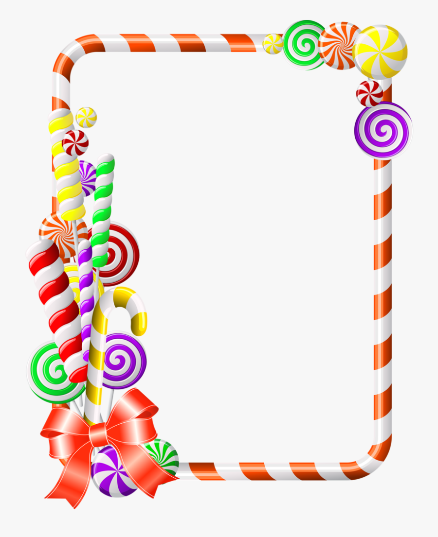 Sweet Border Clipart Candy Cane Clip Art - Candy Borders, Transparent Clipart