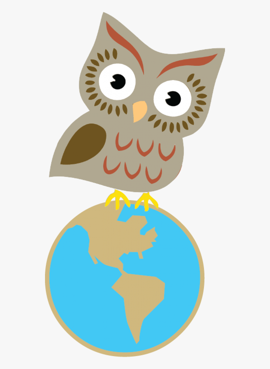 Transparent Owls Clipart - Owl With Map Clipart, Transparent Clipart