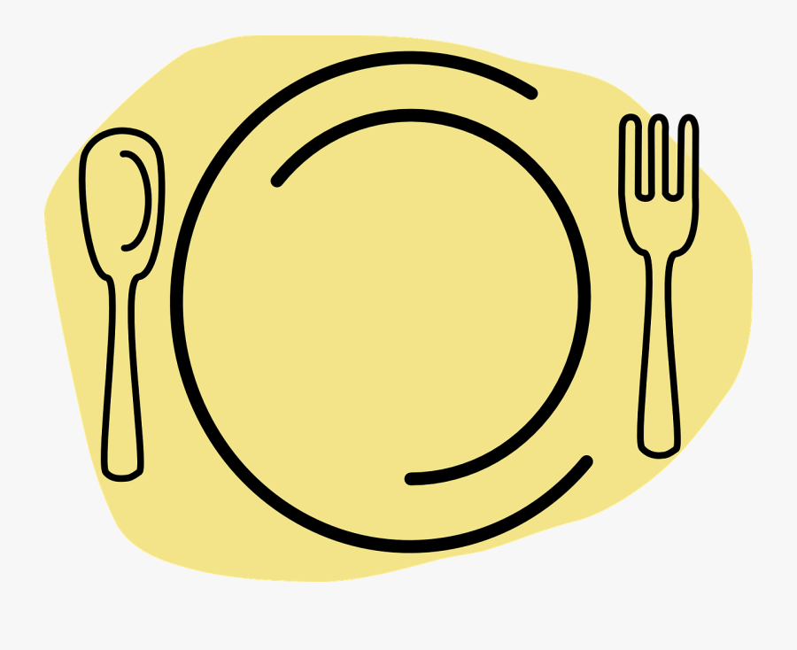 Dinner Plate With Spoon And Fork - Food Logo Transparent Background, Transparent Clipart