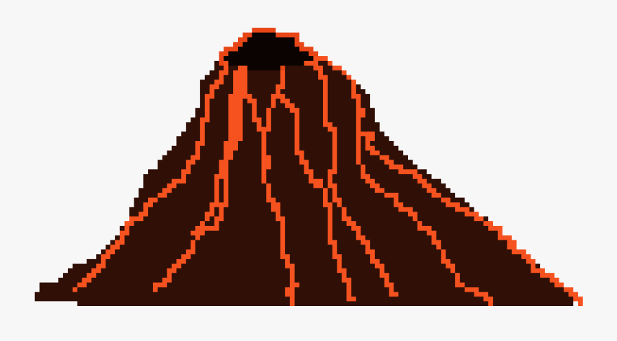 Volcano Art Clipart - Pixel Volcano Png, Transparent Clipart
