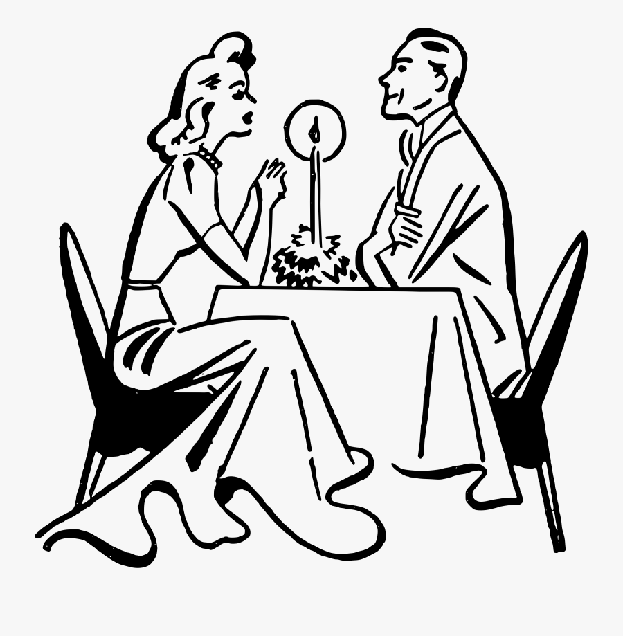 Dinner Black Clipart - Couple Dinner Clipart, Transparent Clipart