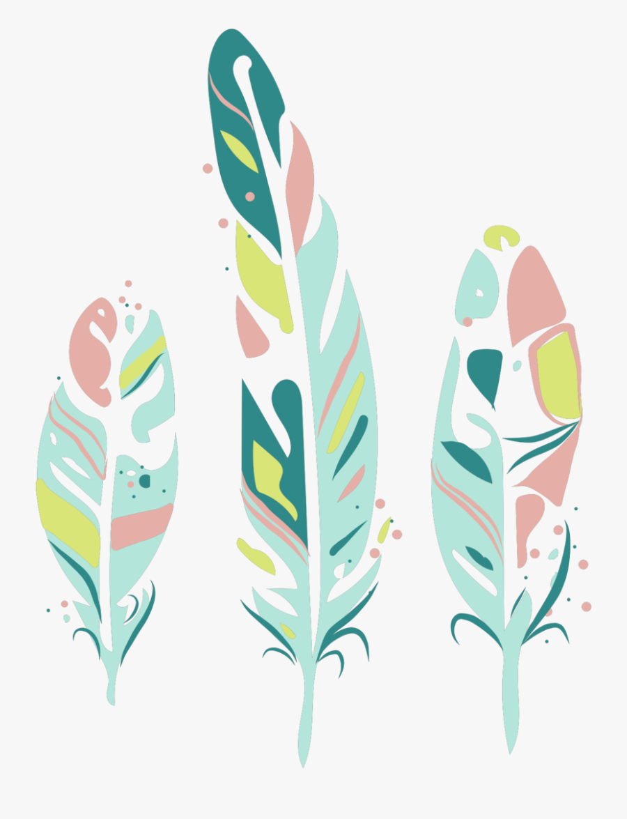 Boho Drawing Feather - Green Boho Feather Clipart, Transparent Clipart
