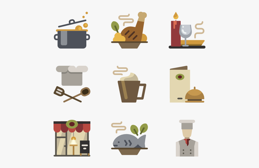Icons Free Vector - Dinner Icons, Transparent Clipart