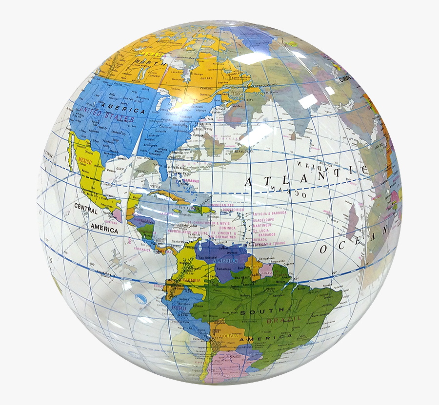 Largest Selection Of Beach Balls - Clear Picture Of Globe, Transparent Clipart