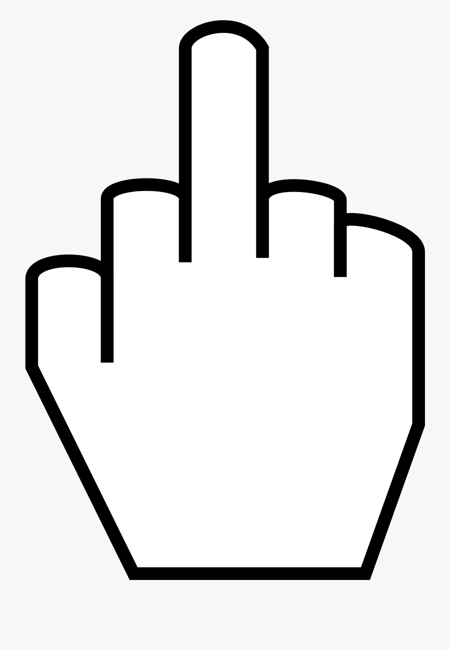 Ruler Stabbing Apple Clipart - Middle Finger Emoji Drawing, Transparent Clipart