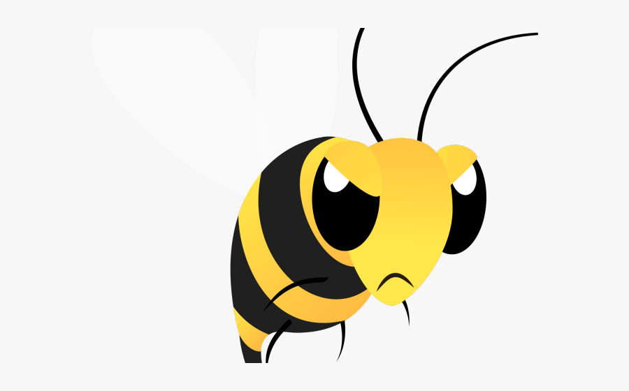 Wasp Clipart Georgia Bulldogs - Angry Bee Transparent Background, Transparent Clipart