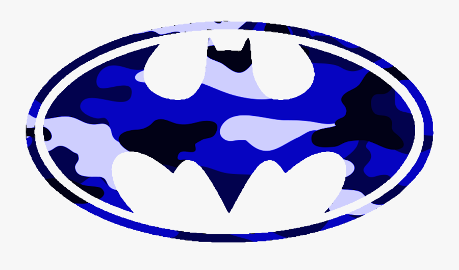 Batman Logo Blue Camo Free Images At Clker Com Vector - Blue Batman Logo, Transparent Clipart