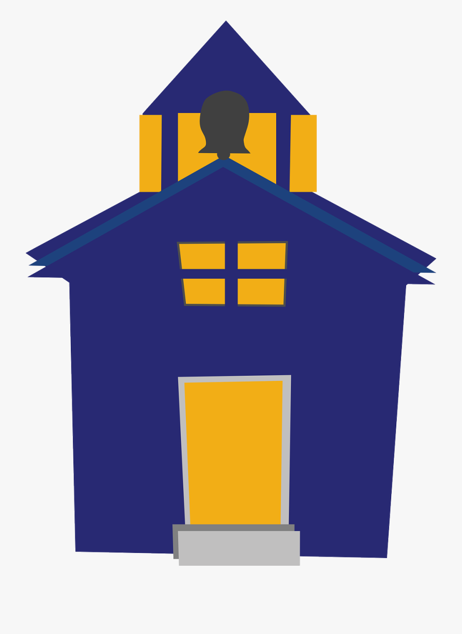 School Building Images Free For Commercial Use - School House Clip Art Blue, Transparent Clipart