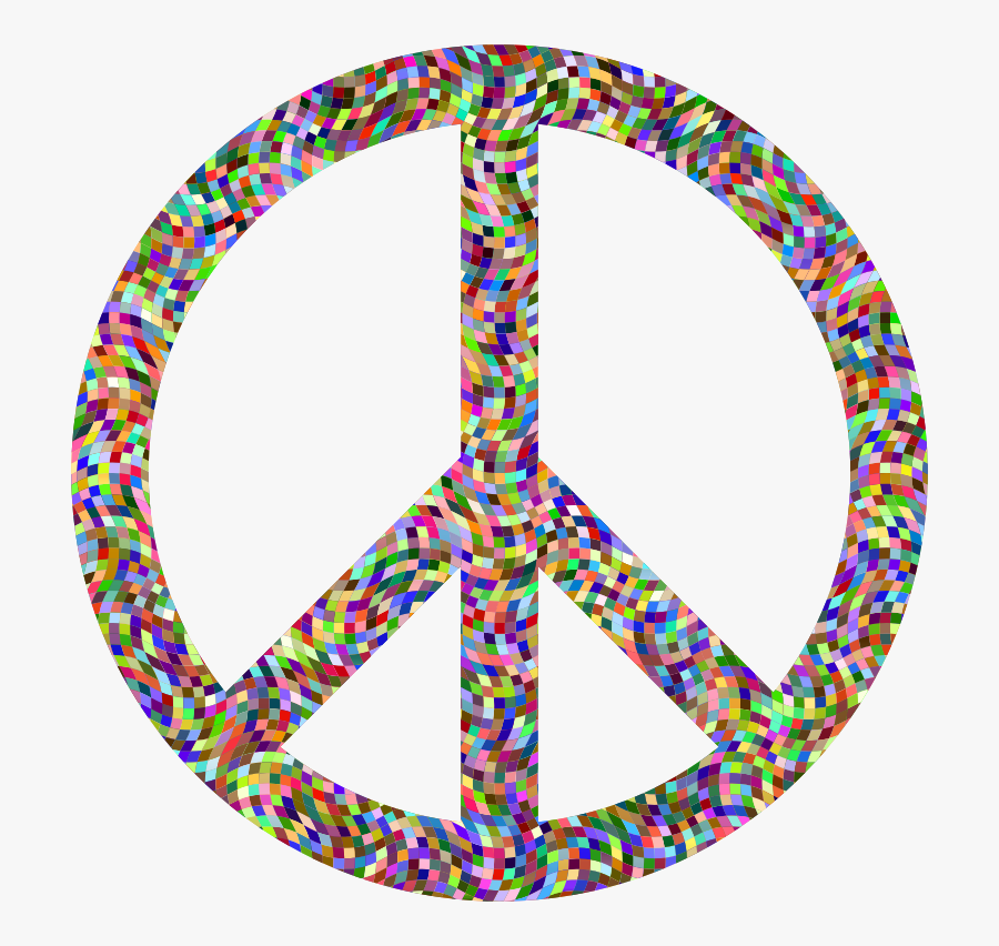Clipart Prismatic Confetti Peace Sign Clipart - Peace Silhouette, Transparent Clipart