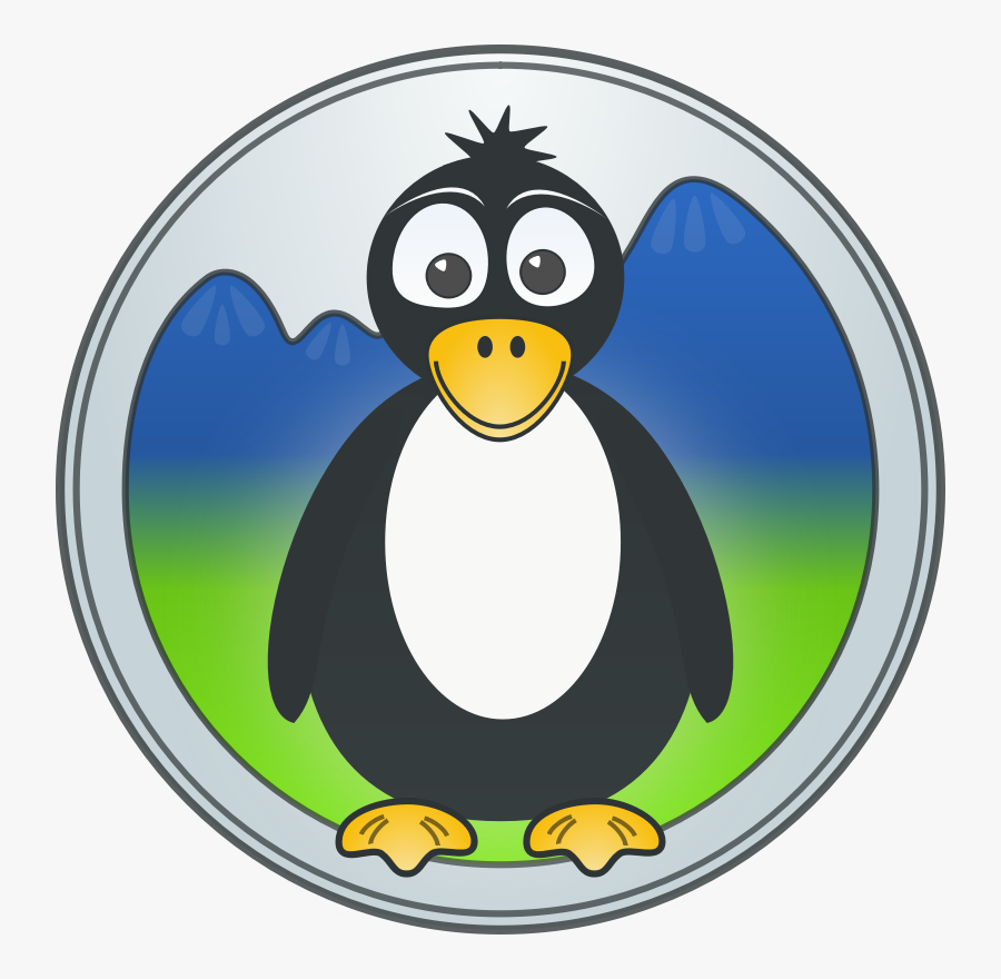A Penguin In The Mountains - Disegno Colorato Animale, Transparent Clipart
