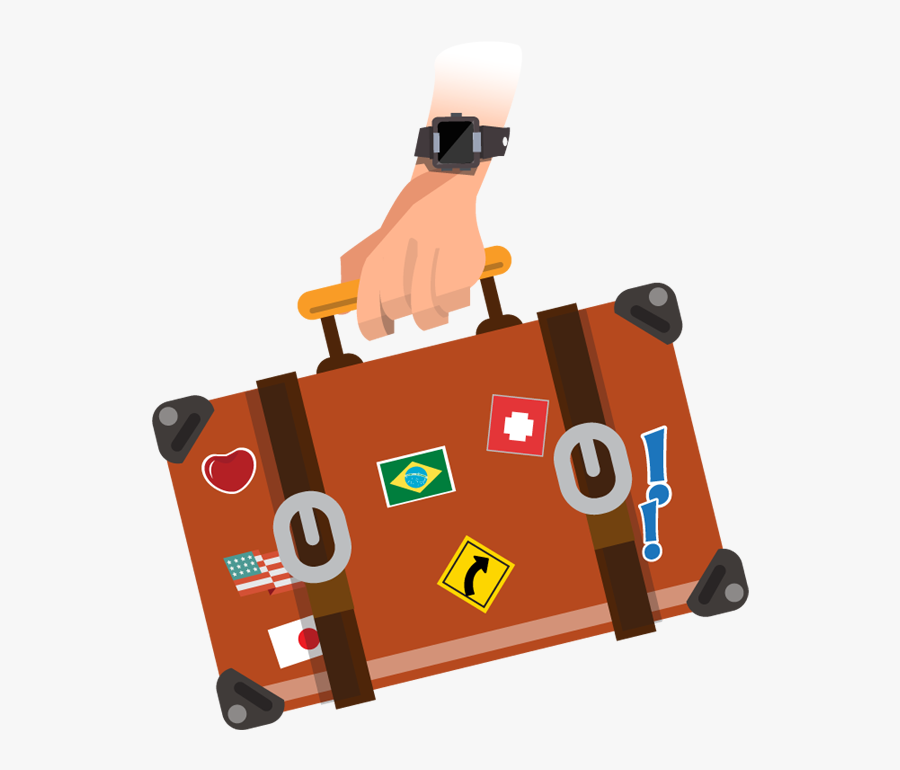 Travel Portfolio Categories Designshop - Hand Holding Suitcase Png, Transparent Clipart