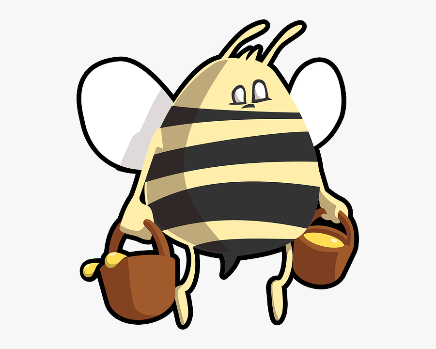 Cartoon Bee Svg Clip Arts - Cute Bee Blank Png, Transparent Clipart