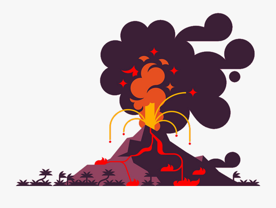 Hey Graphic Design Painted - Volcano Graphic, Transparent Clipart