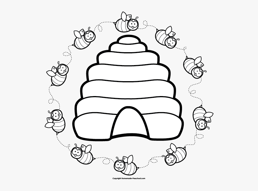 Bee Hive Clipart Black And White, Transparent Clipart