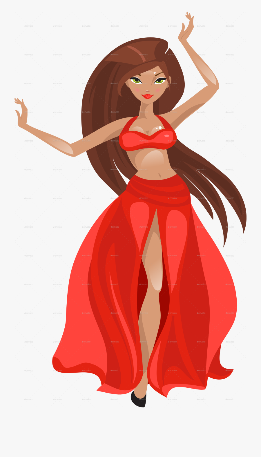 Dancing Clipart Dinner Dance - Belly Dancer Vector Png, Transparent Clipart