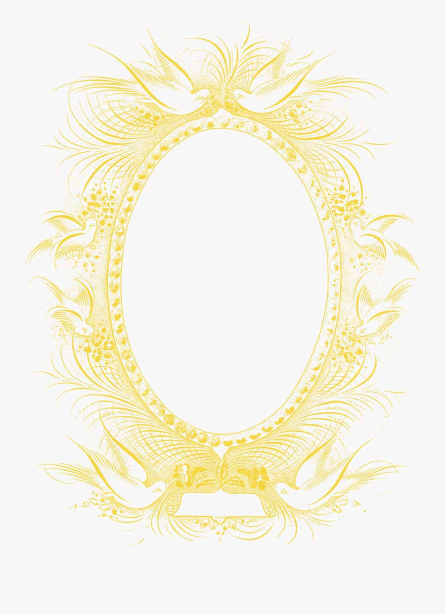 Picture Pattern Frame Yellow Orange Feather Clipart - Circle, Transparent Clipart