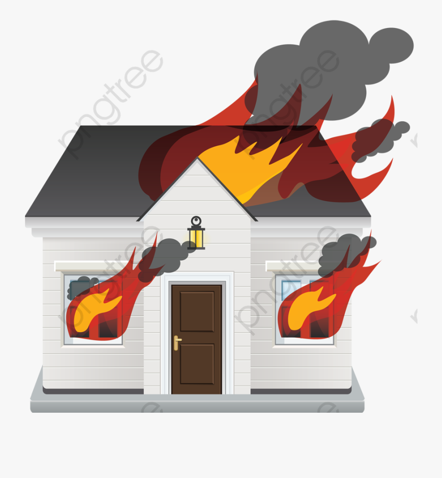 Burning Building, Building Clipart, Cartoon Building, - Burning House Png Cartoon, Transparent Clipart