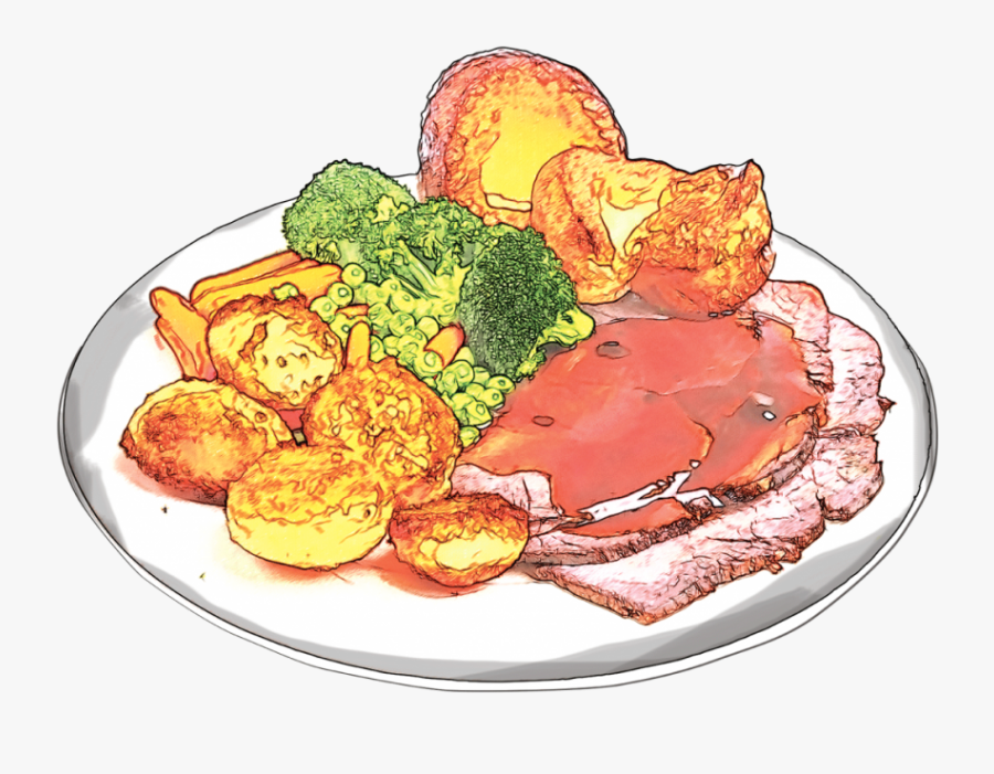 Enjoy A Lovely Roast Dinner Together With Different - Food Plate Png Drawings, Transparent Clipart