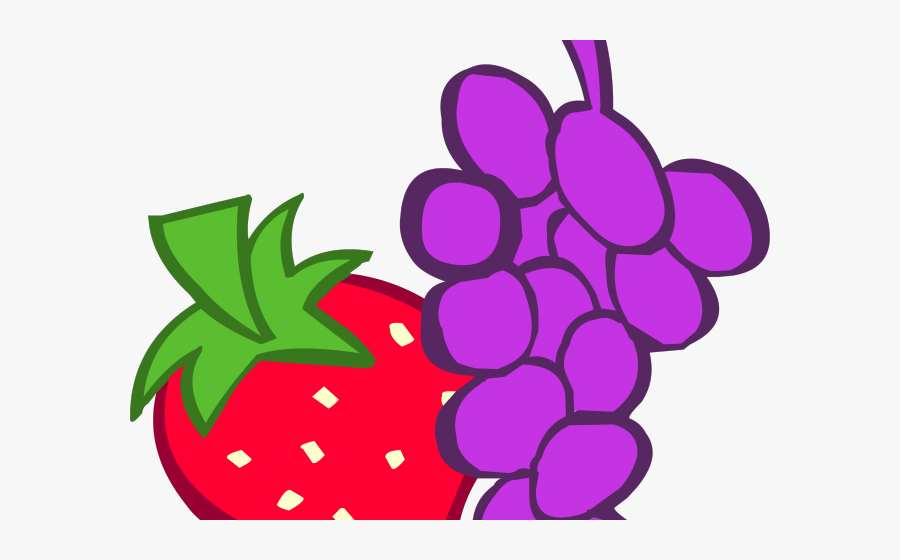 Grapes Clipart Purple Apple - Grapes And Strawberries Clipart, Transparent Clipart