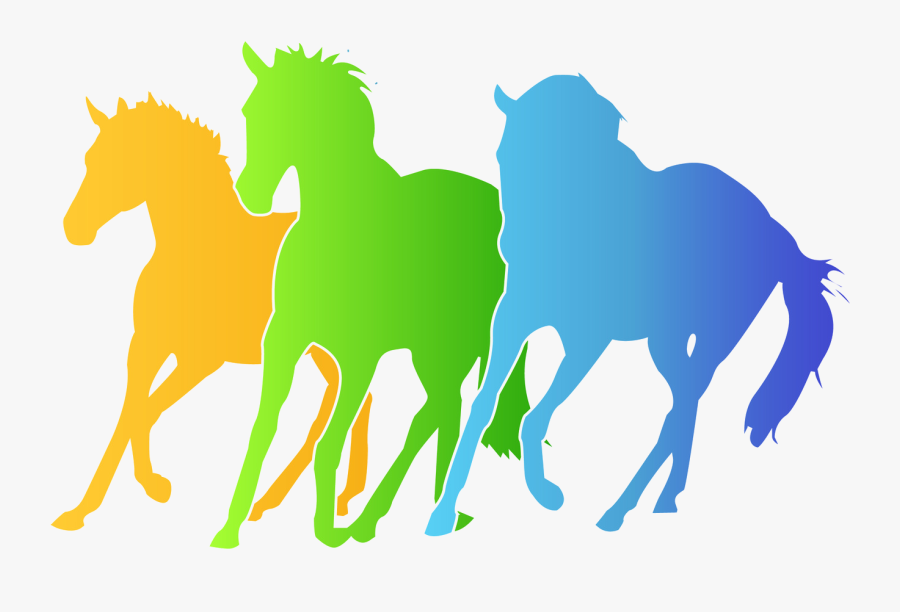 Equestrian Lifestyle Solutions - Horse Herd Silhouettes, Transparent Clipart